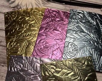 Embossed Paper, Embossed Foil Cardstock, Junk Journal Paper, 10 Count Embossed Paper