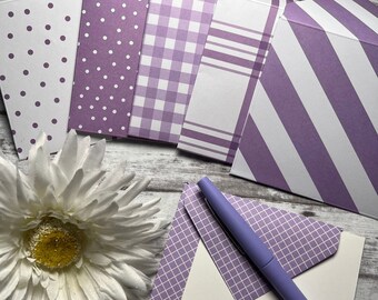 Purple Mini Envelopes, Note Cards, Set of 6 Envelopes, Journal Envelopes