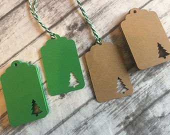 Christmas Tree Gift Tags, Christmas Gift Tags, Set of 24 Gift Tags