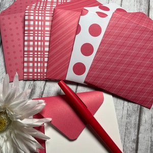 Pink Mini Envelopes, Note Cards, Set of 6 Envelopes, Journal Envelopes
