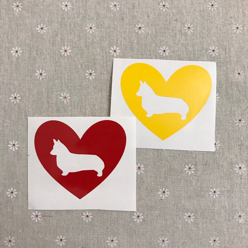 Corgi Vinyl Corgi Sticker Corgi Car Window Sticker Heart with Corgi Cut Out Corgi Tumbler Sticker