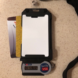 Side Slide - 3D Printed RSA Id Token Holder and TRIPLE ID holder - up to 3 badges, 1840-3081