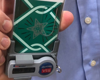 Dual Badge & RSA Token Holder: Wicker Pattern, Full Badge View