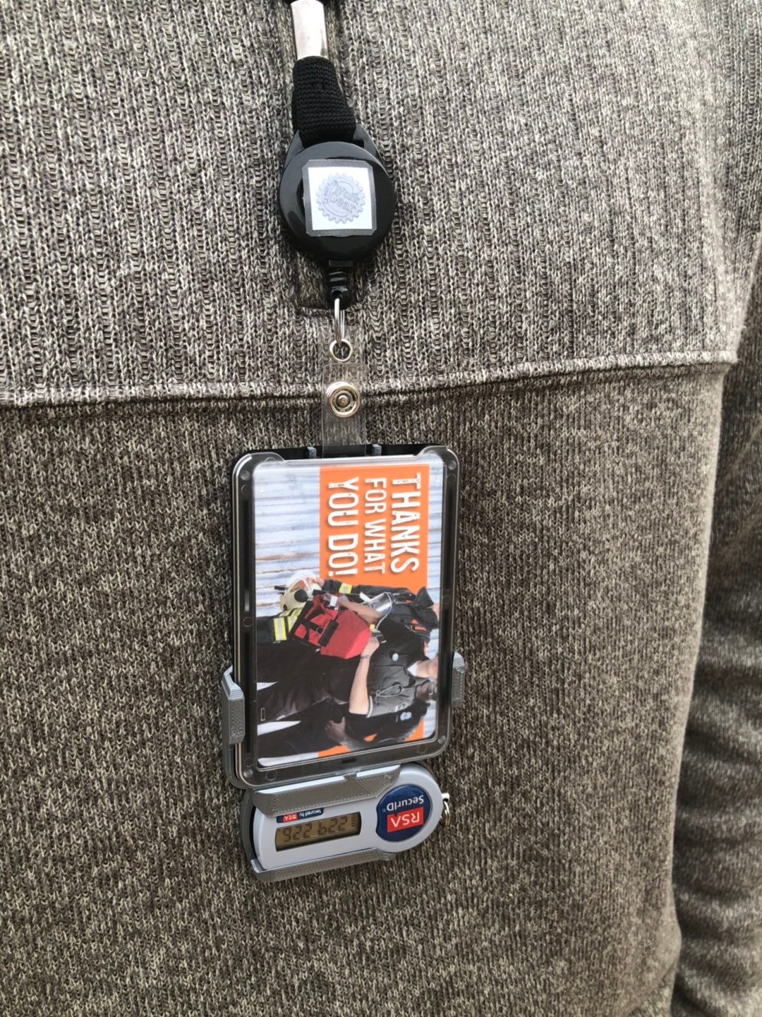 3D Printed RSA Id Token Holder and TRIPLE ID Holder up to 3 Badges Etsy