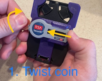 RSA Token Triple Badge Holder - Black 3D Printed ID Badge Holder With Secure Token Slot