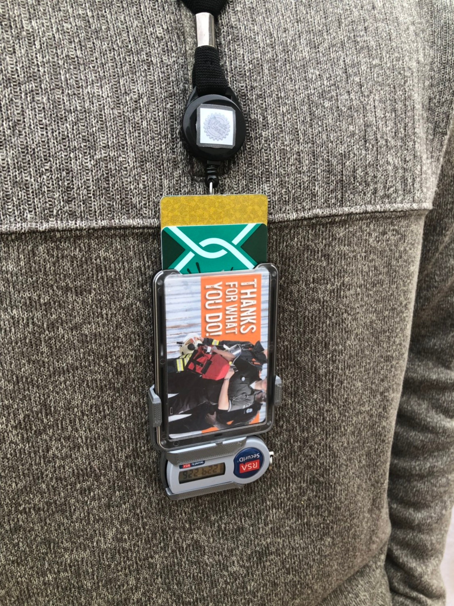 3D Printed RSA ID Token Holder With Brady Triple Badge Holder - Etsy