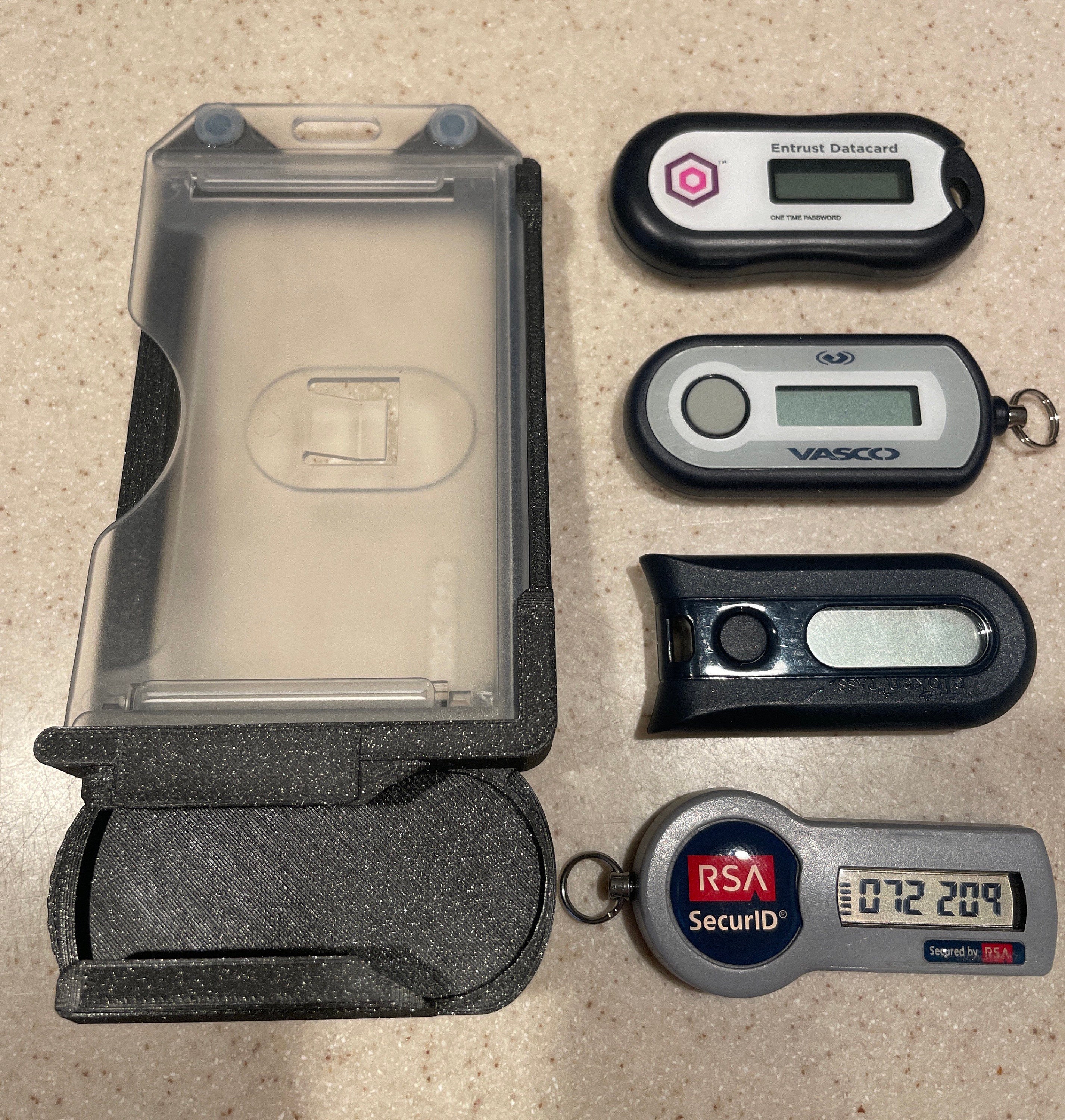 Entrust Code Token Side Slide Full View - Token and Badge Holder - up to 3 Tokens and 3 ...