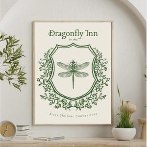 Arte de pared imprimible de Dragonfly Inn / Stars Hollow inspirado en Gilmore Girls 18" x 24" Descarga digital