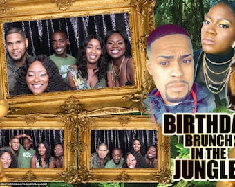 Plantilla para fotomatón, tema Jungla Dorada, DESCARGA INSTANTÁNEA