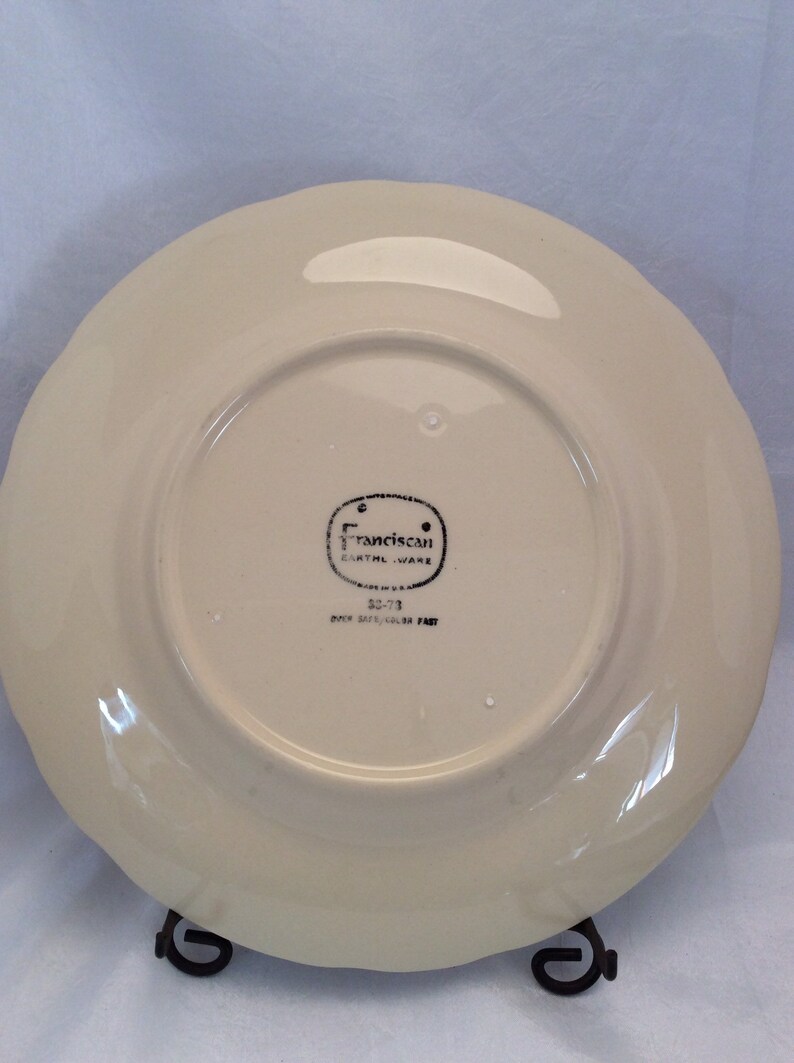 8 across Pink Rose Floral with Green Leaves Franciscan Desert Rose Salad Plate