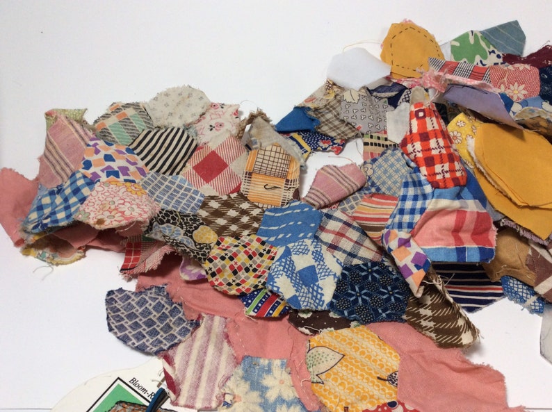 Precut Vintage Hexagon Quilt Pieces Much of the Fabric is Etsy