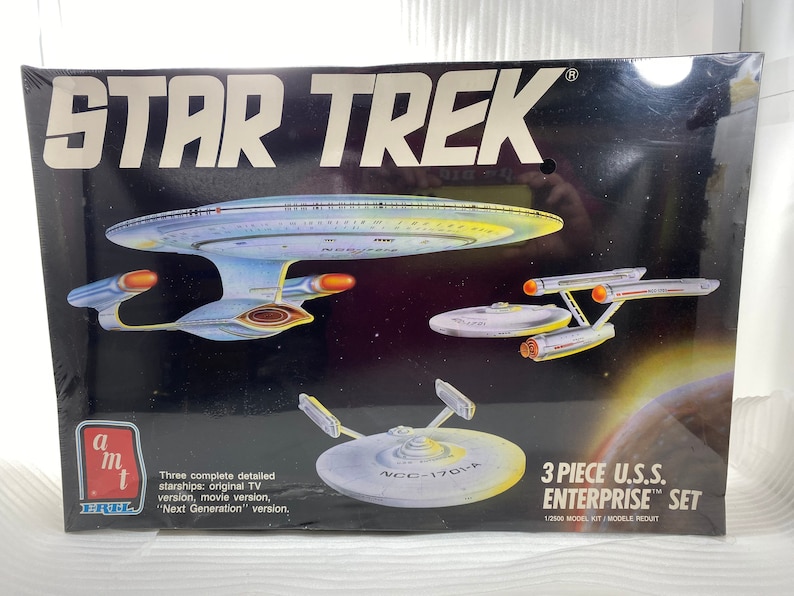 Star Trek collectible NOS AMT Enterprise Ertl Three Enterprise Ships Vintage 1988 U.S.S Model Kit