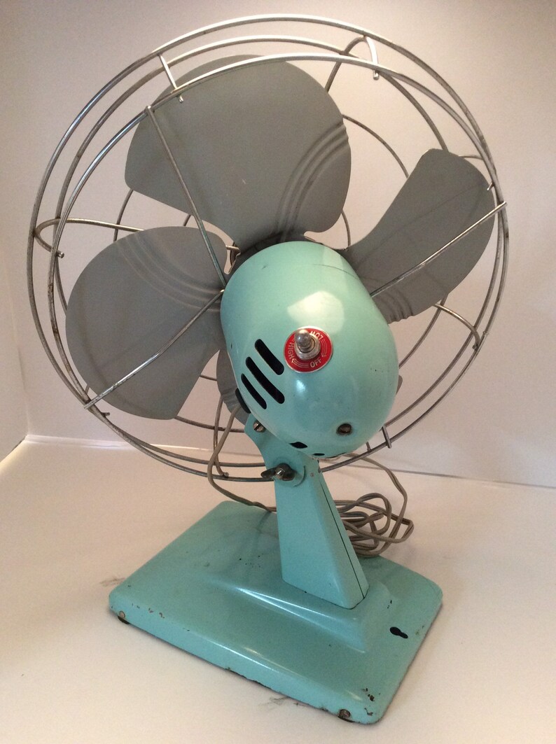 Dominion Ocsilating Turquois Blue Desk Fan Retro Fan Decorative