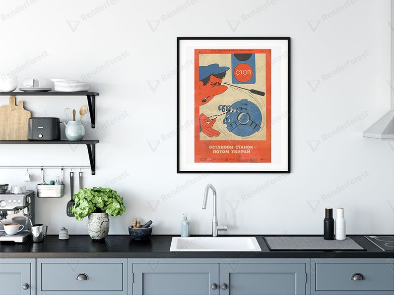Digital Soviet Poster USSR Propaganda Wall Decor Humour Propaganda Poster Digital Vintage Poster Work Poster
