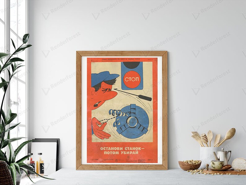 Digital Soviet Poster USSR Propaganda Wall Decor Humour Propaganda Poster Digital Vintage Poster Work Poster