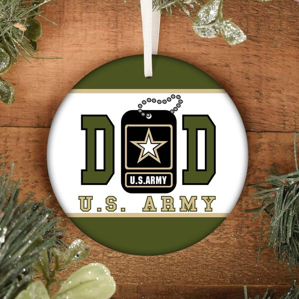 Army Dad Ornament - US Army Mom Ornament  - US Army Wife Ornament - Army Pinback Buttons - All profits are donated to charities