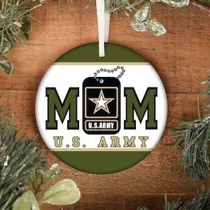 US Army Mom Ornament  - Army Dad Ornament - US Army Wife Ornament - Army Pinback Buttons - All profits are donated to charities