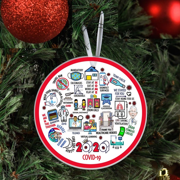 2020 Pandemic Christmas Ornament | 2020 & 2021 Porcelain Ornaments | Christmas Decor