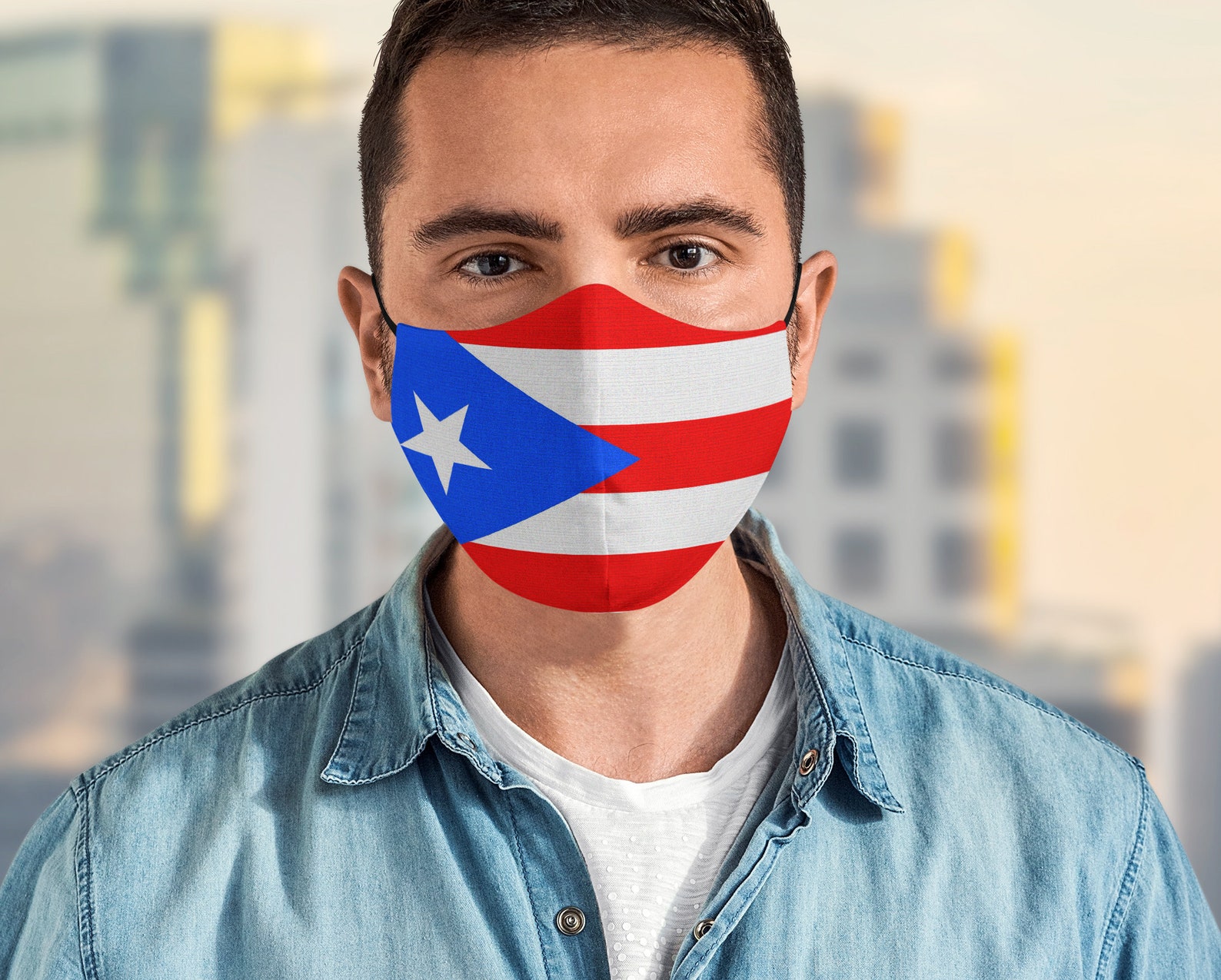 Puerto Rico Flag Face Mask Washable Adult Face Mask Etsy