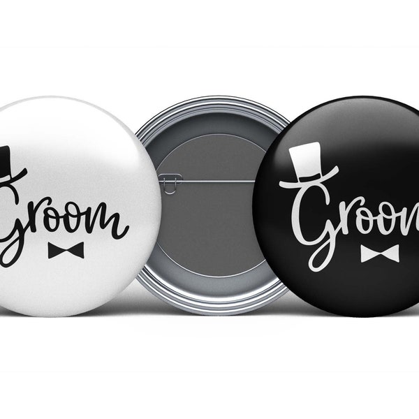 Groom Collection | Groom 2in Button |Wedding Party Pins Buttons for Grooms Men, Best Man, Groom, Mother of Groom, Bachelor Pin Backs