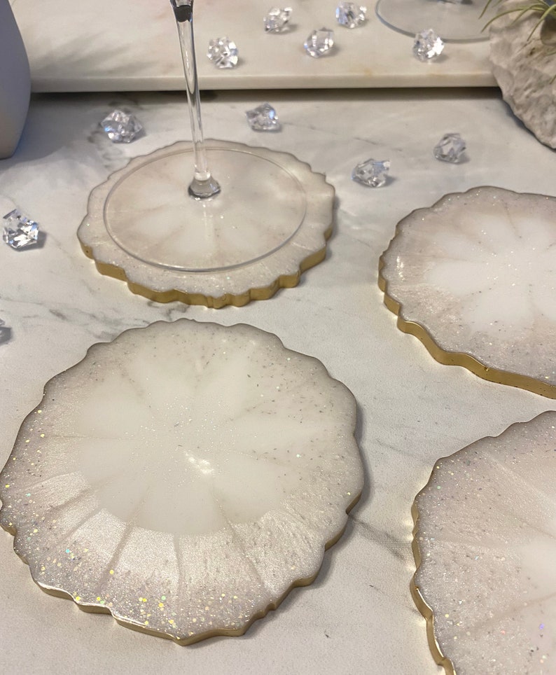 White resin sand dollar coasters 5 round Made to Etsy