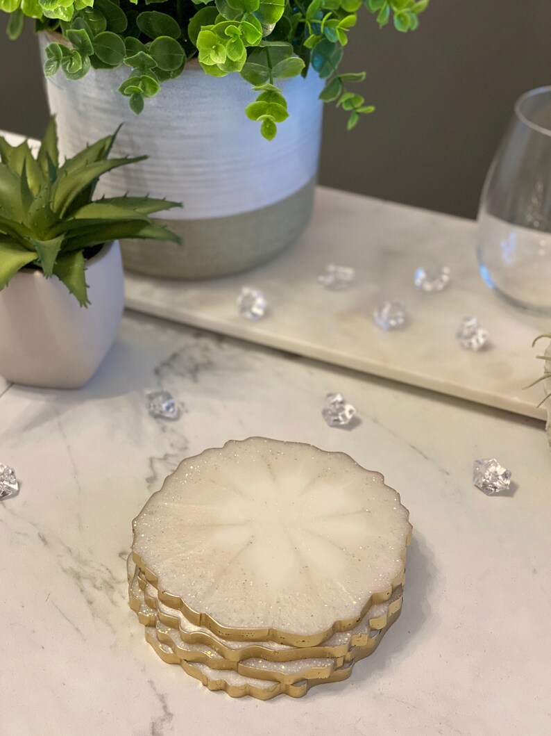 White resin sand dollar coasters 5 round Made to Etsy