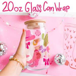 Disco Cowgirl Glass Can Wrap Digital Download PNG 300 DPI