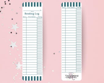 Hand-Drawn Reading Log Bookmark: Coquette Style Bookish Accessory