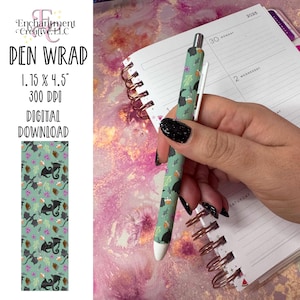 Dragon Riders Pen Wrap: Green Fantasy Design (Digital Download)