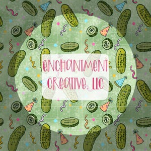Party Pickles Seamless Pattern PNG 300 DPI Download for Fabric Digital Papers Sublimation image 1