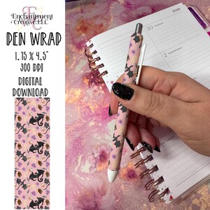 Dragon Riders Pen Wrap: Peach Fantasy Design (Digital Download)