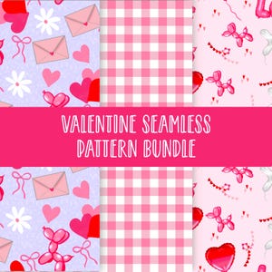 Valentines Digital Paper 3-pack Seamless Pattern Download 300 DPI