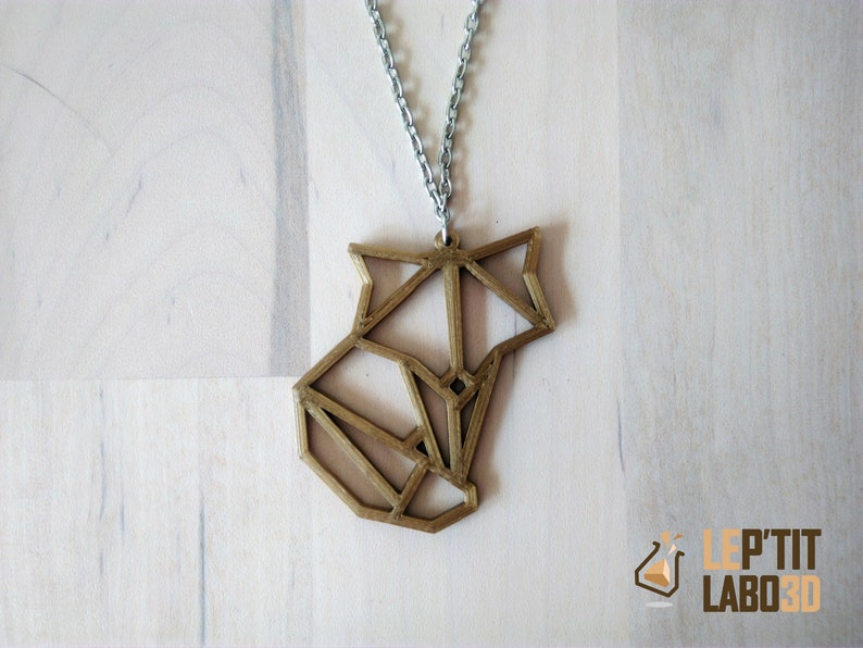 geometric fox necklace