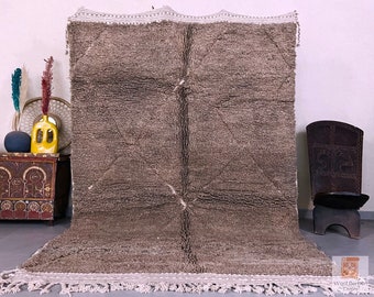 Beni ourain rug 6.6 FT x 9.6 FT- Wool area rug - Berber rug 6x9