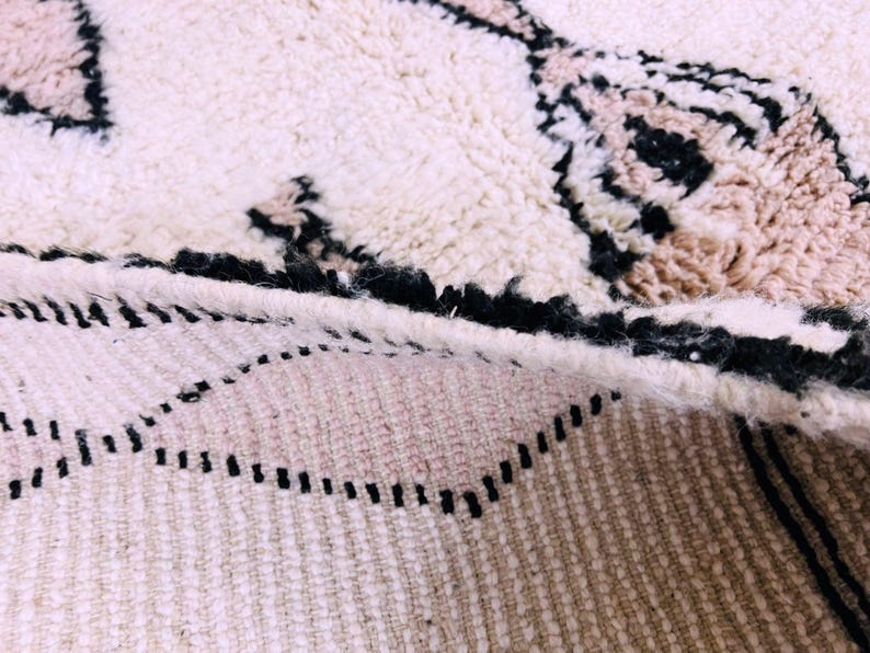 Custom Moroccan Rug, Handmade Beni Ourain Rug, Minimalistic Wool Rug