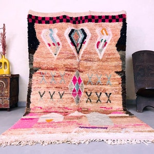 handmade rug, boho rug, rugs for living room, bohemian rug, vintage rug, Purple moroccan rug, kilim rug, room decor, handmade furniture, home decor, Vintage Moroccan rug, area rug, moroccan rug 5x9,