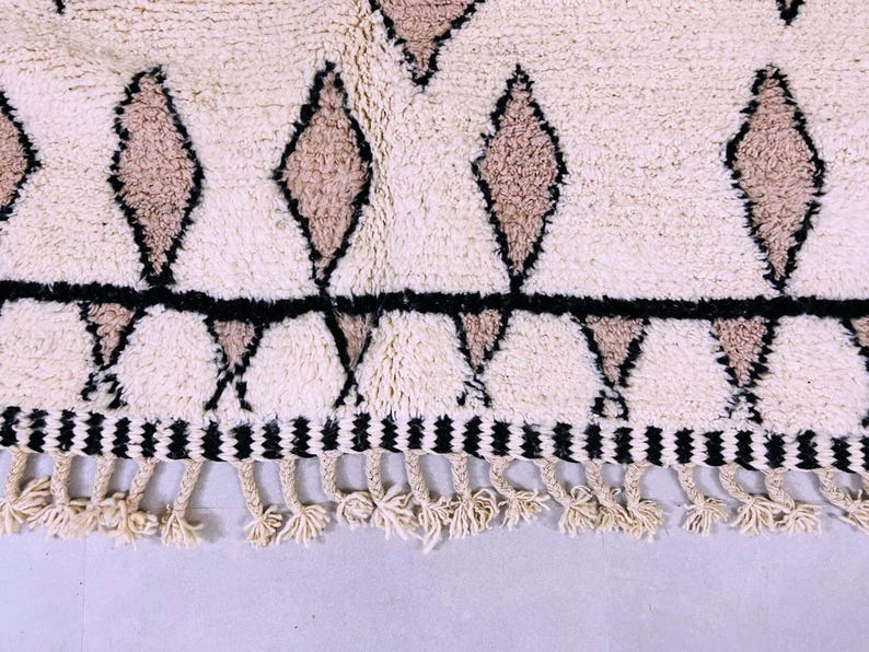 Custom Moroccan Rug, Handmade Beni Ourain Rug, Minimalistic Wool Rug