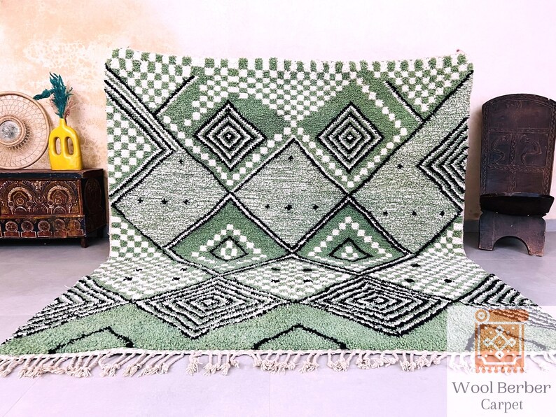 Green Rug, Rugs for Bedroom, Area Rug, Tufted Rug, Rugs for Living Room