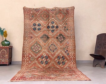 5x10 rug - Moroccan rug- Vintage rug - handmade rug - Moroccan rug 5.4 ft x 10.3 ft- Vintage Rug 5x10