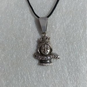 Handmade Sterling Silver Hammered Hindu Deity Shiva lingam Religious Silver Tribal Necklace Boho Unique Charm Silver Necklace Pendant