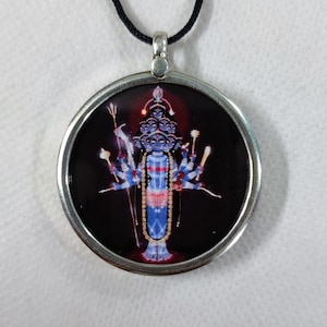 Handmade Sterling Silver Kali Mata Pendant: Hindu Goddess Amulet
