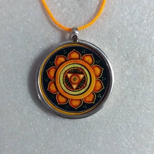 Handmade Sterling Silver Kali Yantra Pendant: Hindu Goddess Necklace