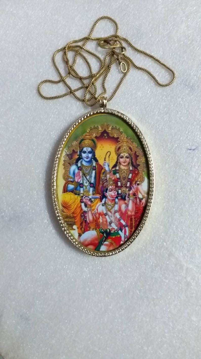 Sri Rama Hand Chain Handmade Shree Ram Sita Hanuman Brass Pendant With Chain - Etsy