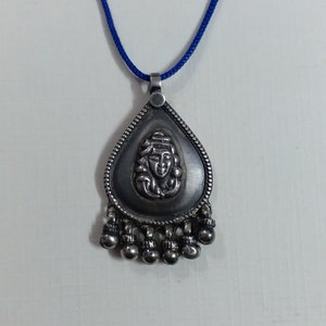 Handmade Sterling Silver Shiva Bell Pendant - Hindu Deity Jewelry