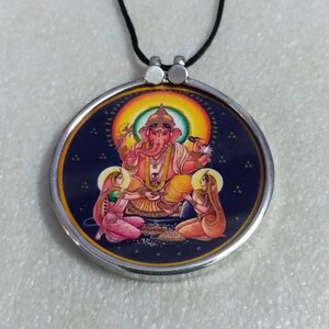Ganesha-hängehalsband i sterlingsilver: Hinduiskt religiöst fototryck bild 9