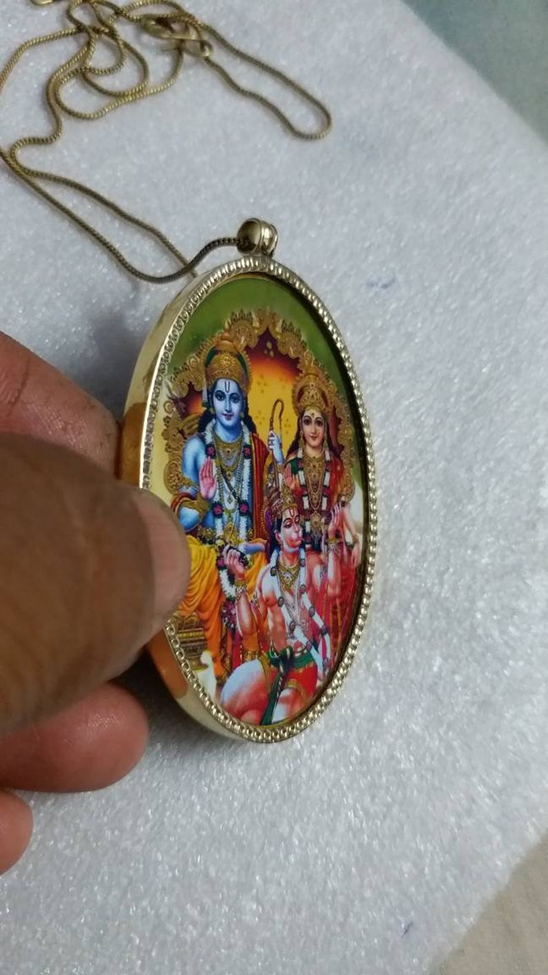 Sri Rama Hand Chain Handmade Shree Ram Sita Hanuman Brass Pendant With Chain - Etsy