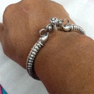 Handmade 92.5 Sterling Silver Hollow Bracelet Kada Indian Rajsthani Banjara Tribal Boho Unique Jewellery Beautiful Bangle Silver Bohot Kada