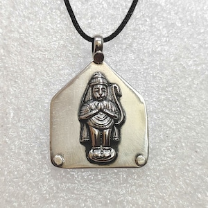 Handmade Hammered 92.5 Sterling Silver Hindu Powerfull God Veer Hanuman ji Bajrang Bali Balaji Monkey God Tribal Charm Unique Tribal Pendant