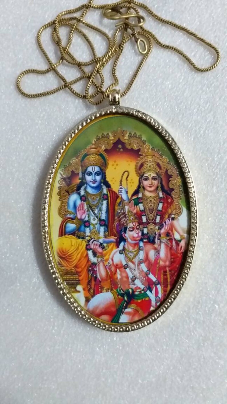 Sri Rama Hand Chain Handmade Shree Ram Sita Hanuman Brass Pendant With Chain - Etsy