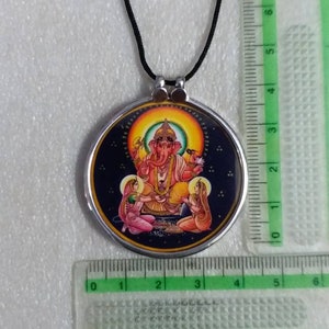 Ganesha-hängehalsband i sterlingsilver: Hinduiskt religiöst fototryck bild 6